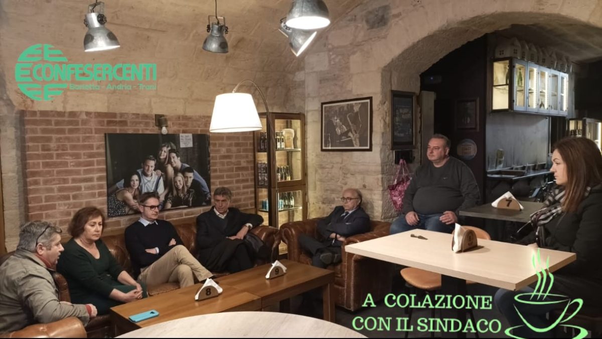 Confesercenti Provinciale BAT: “A colazione con il sindaco” di Barletta Cosimo Cannito