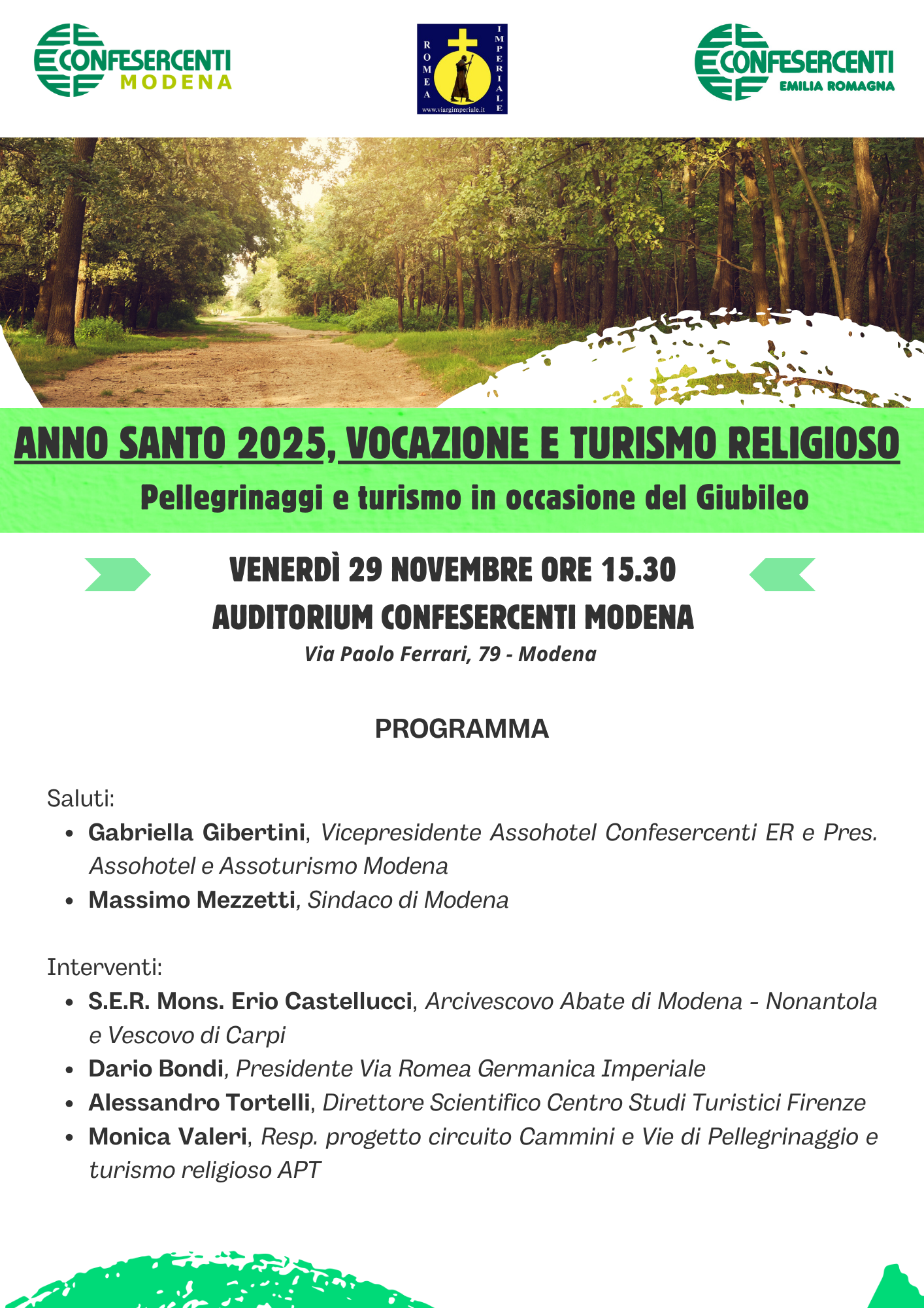 Confesercenti Modena: Anno Santo 2025, convegno “Vocazione e turismo religioso”