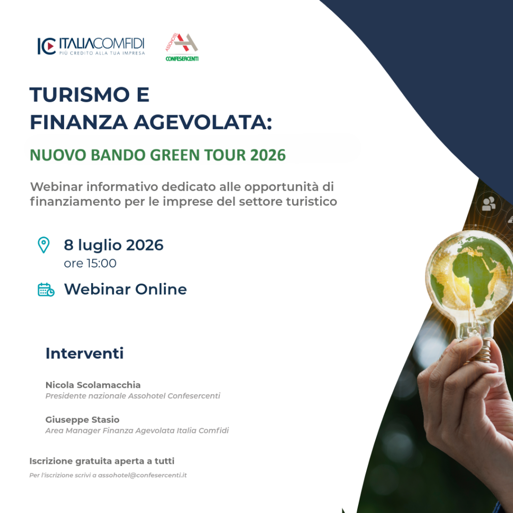 WEBINAR GRATUITO su GREEN TOUR 2026 - collegamento Teams, mercoledì 8 luglio 2026 ore 15.00