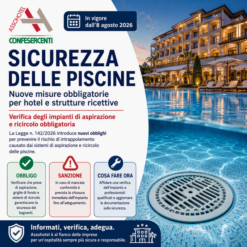 Conversione in legge del decreto-legge 26 giugno 2026, n. 108 – Nuovo articolo 4-bis recante “Misure per la sicurezza nelle piscine”.